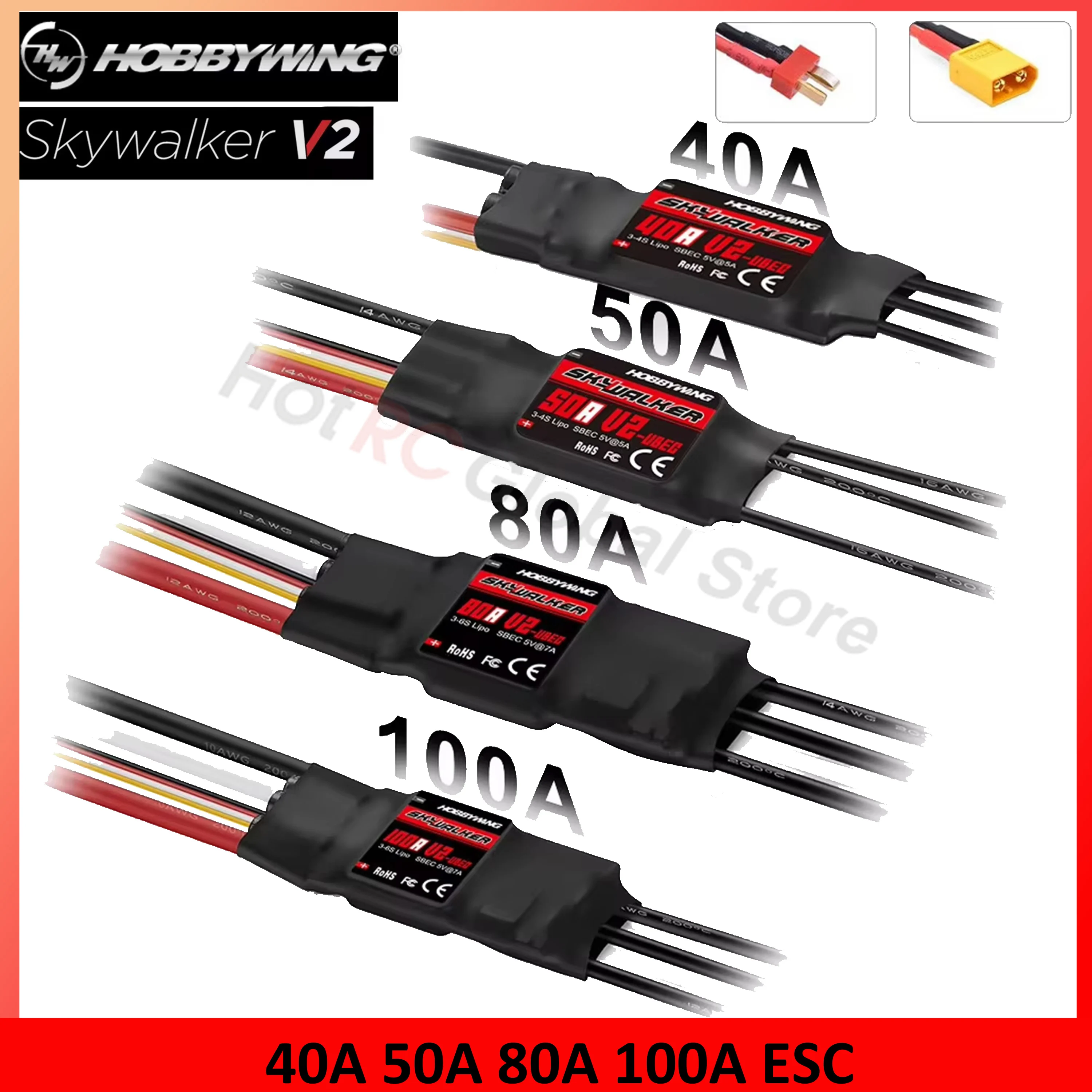 Drone Tech Rc - HOBBYWING Skywalker V2 Series 40A 50A