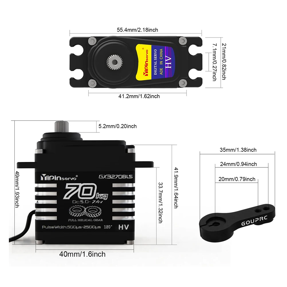 1/2PCS 70KG Large Torque Brush - đánh giá và giá Rc Car Servo
