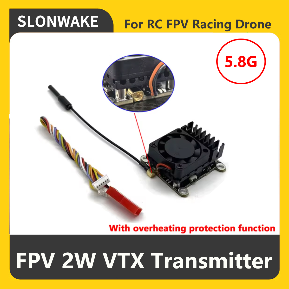 SLONWAKE 5.8G 2000mW FPV VTX T - đánh giá và giá Drone Rc Transmitter And Receiver