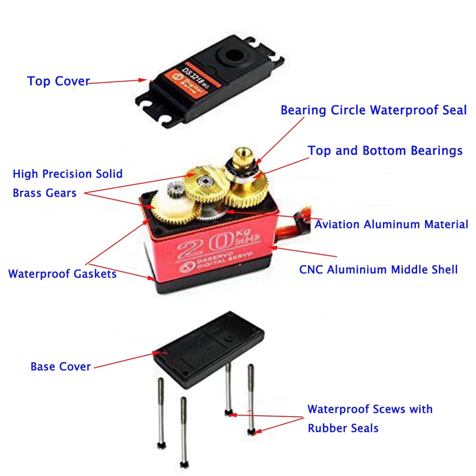10PCS DS3218 20KG Digital Serv - đánh giá và giá Rc Car Servo