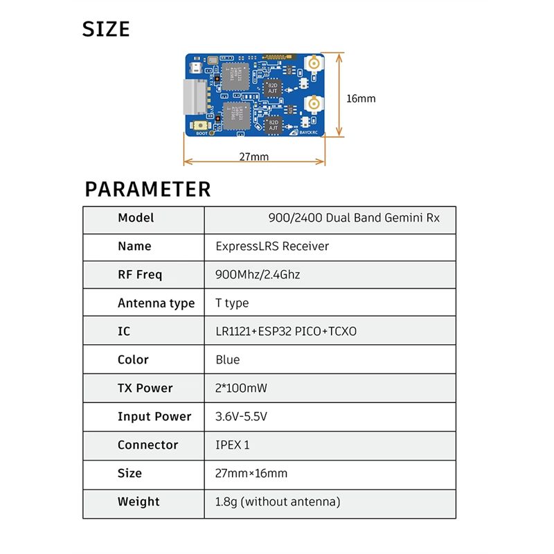 B78B-900Mhz 2.4Ghz 915M ELRS R - đánh giá và giá Drone Tech Rc